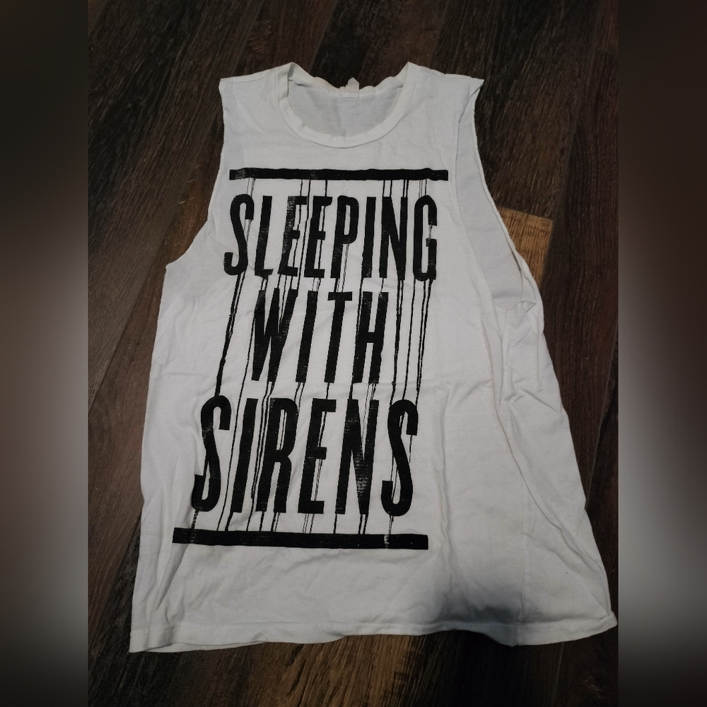 Sleeping with Sirens Stripes Girl Muscle Top